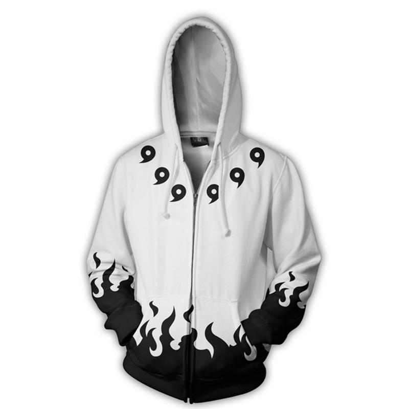 Naruto Hoodie - Rikudou Sennin Mode White Zip Up Hoodie CSOS513
