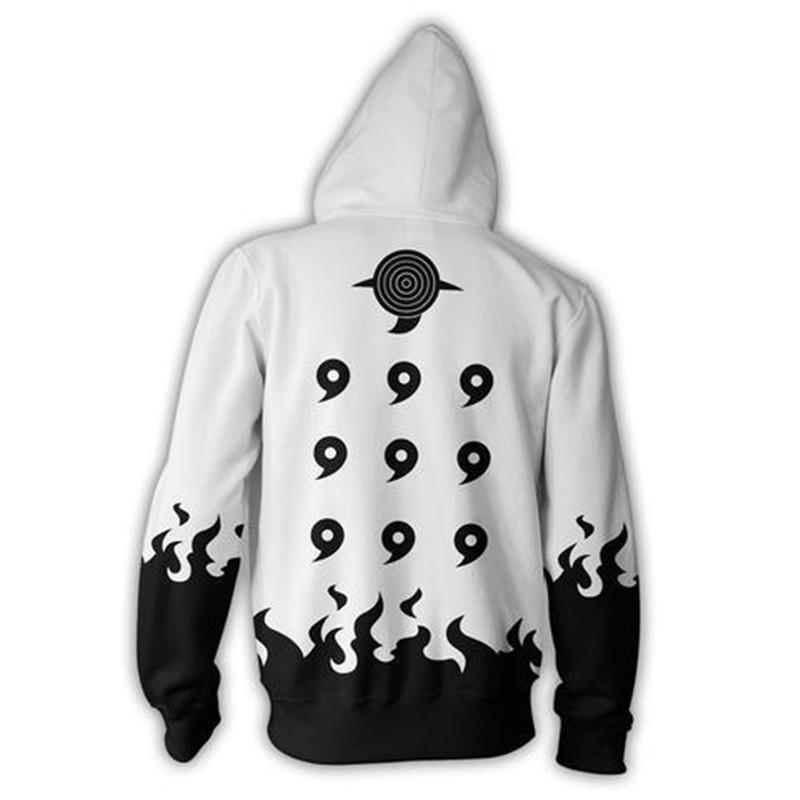 Naruto Hoodie - Rikudou Sennin Mode White Zip Up Hoodie CSOS513