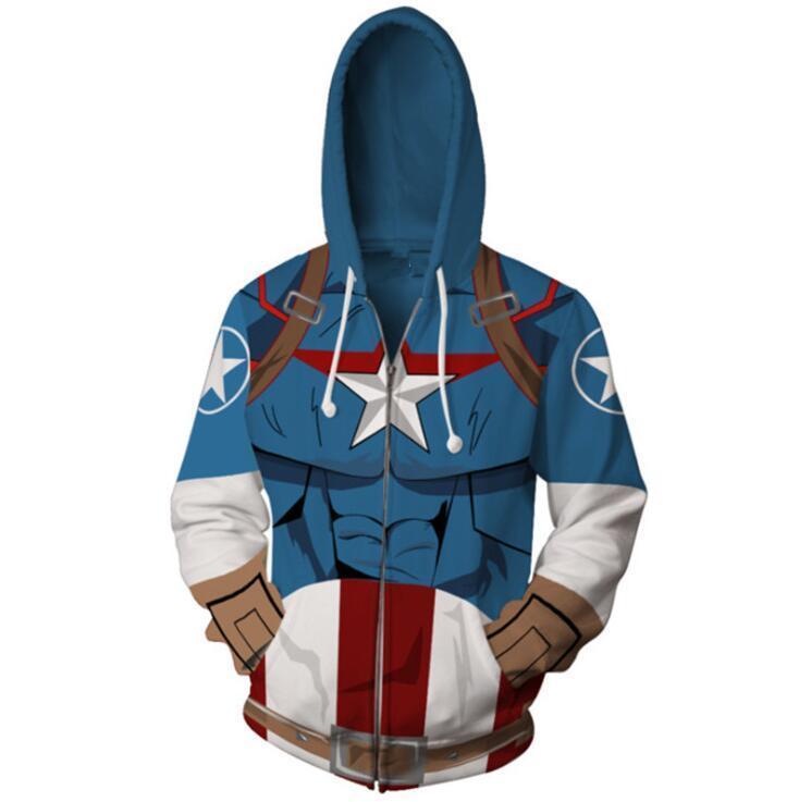 Captain America Hoodie - Steve Rogers Zip Up Hoodie CSOS554