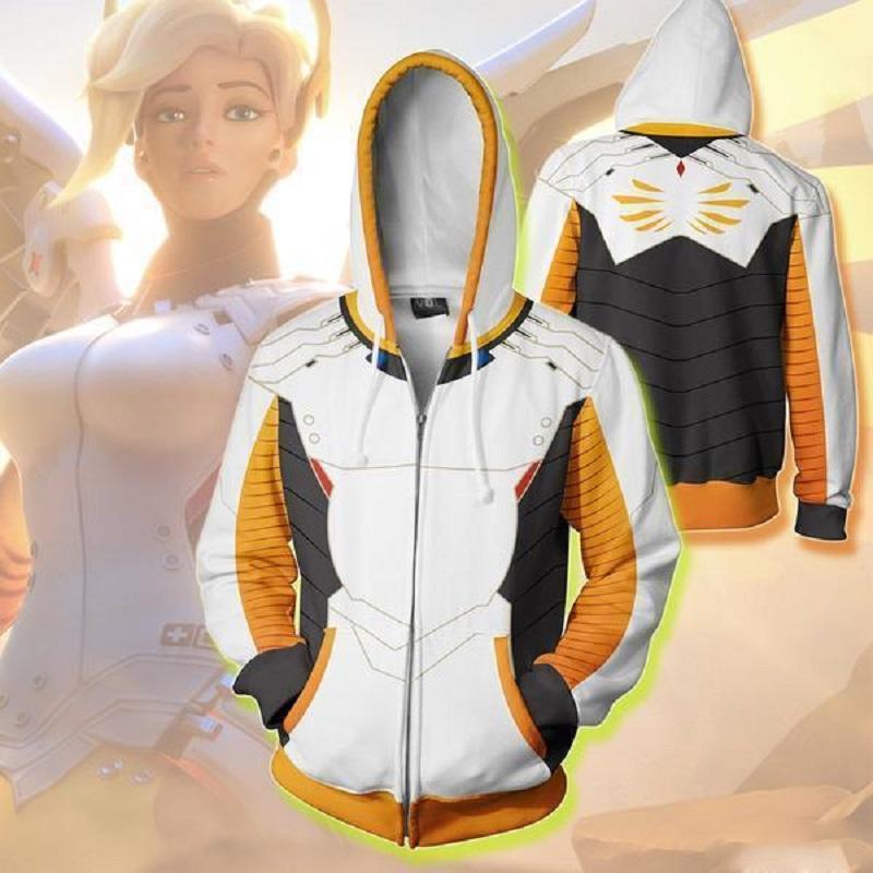 Overwatch Hoodie - Mercy Zip Up Hoodie CSOS569