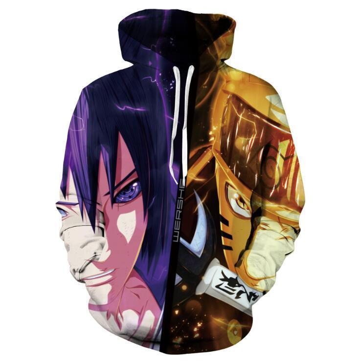 Naruto Hoodie - SasukeVs Naruto Pullover Hoodie CSOS595