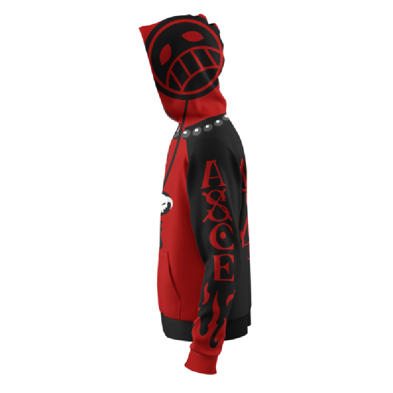 One Piece Hoodie - Portgas D. Ace Zip Up Hoodie CSOS617