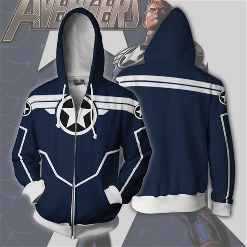 The Avengers Hoodie - Captain America Secret War Zip Up Hoodie CSOS630