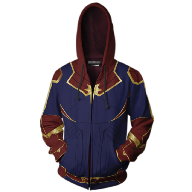 Captain Marvel Hoodie - Carol Danvers Zip Up Hoodie CSOS809