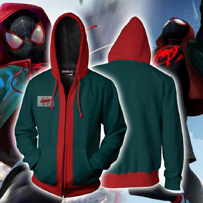 Spider-Man: Into the Spider-Verse Hoodie - Miles Morales Zip Up Hoodie CSOS812