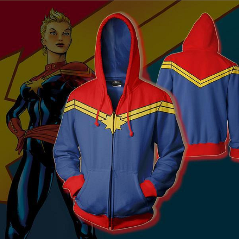Captain Marvel Hoodie - Carol Danvers Zip Up Hoodie CSOS886