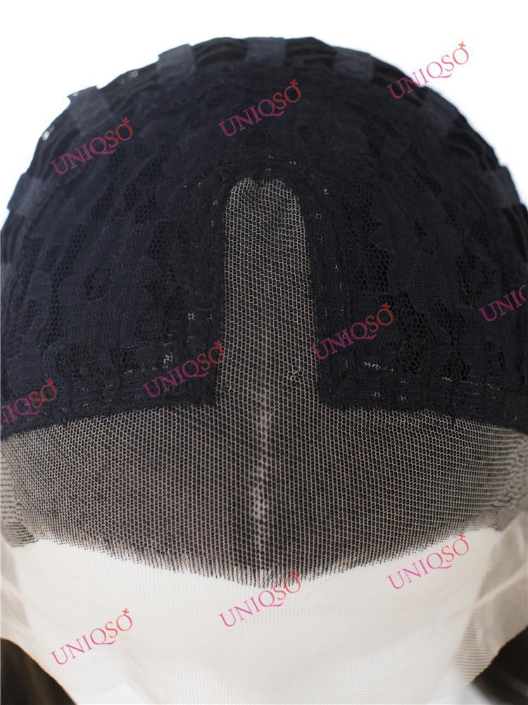 Premium Wig - Short Center Parting Sleek Black Wig