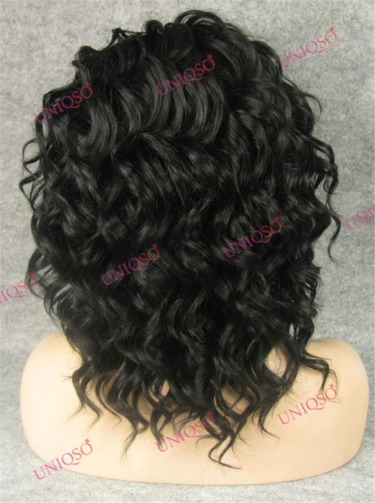 Premium Wig - Short Spiral Curl Black Lace Front Wig