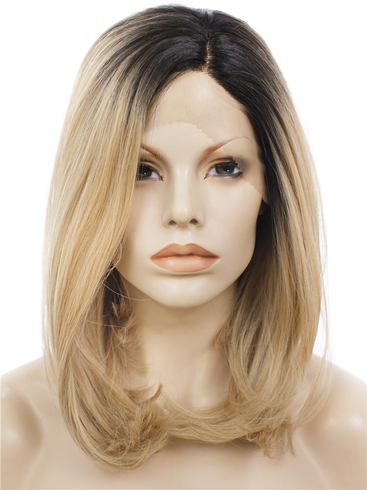 Premium Wig - Pearl Blonde Balayage with Black Roots