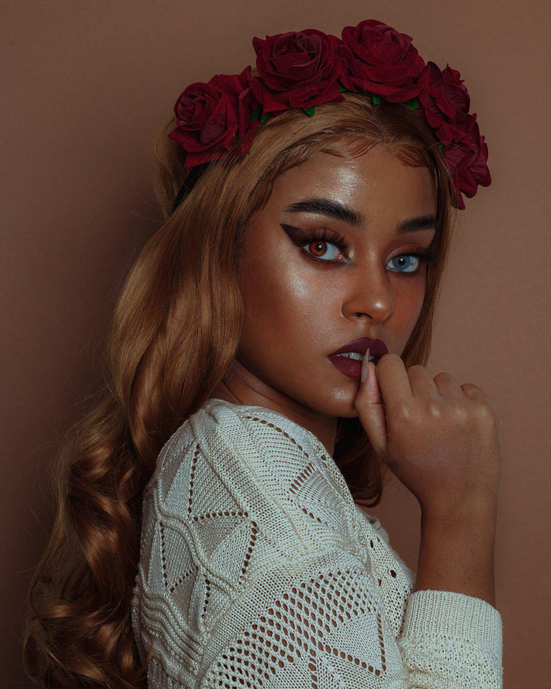 Premium Wig - Toffee-Blonde Romantic Curls Lace Front Wig