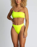Finley Asymmetric Strap Bikini Bikini Sets Neon Yellow