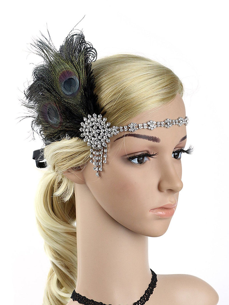 Gatsby's Retro Exaggerated Peacock Feather Hair Accessory