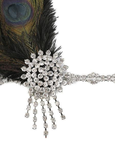 Gatsby's Retro Exaggerated Peacock Feather Hair Accessory