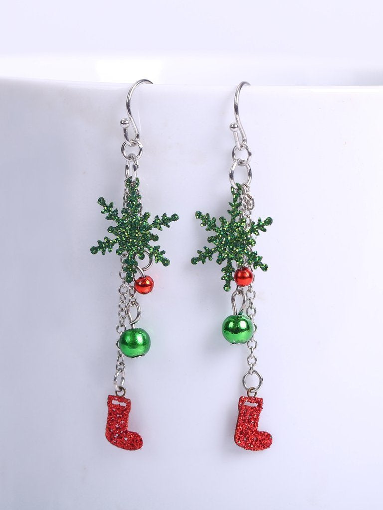 Christmas Sprinkle Onion Hollow Snowflake Earrings