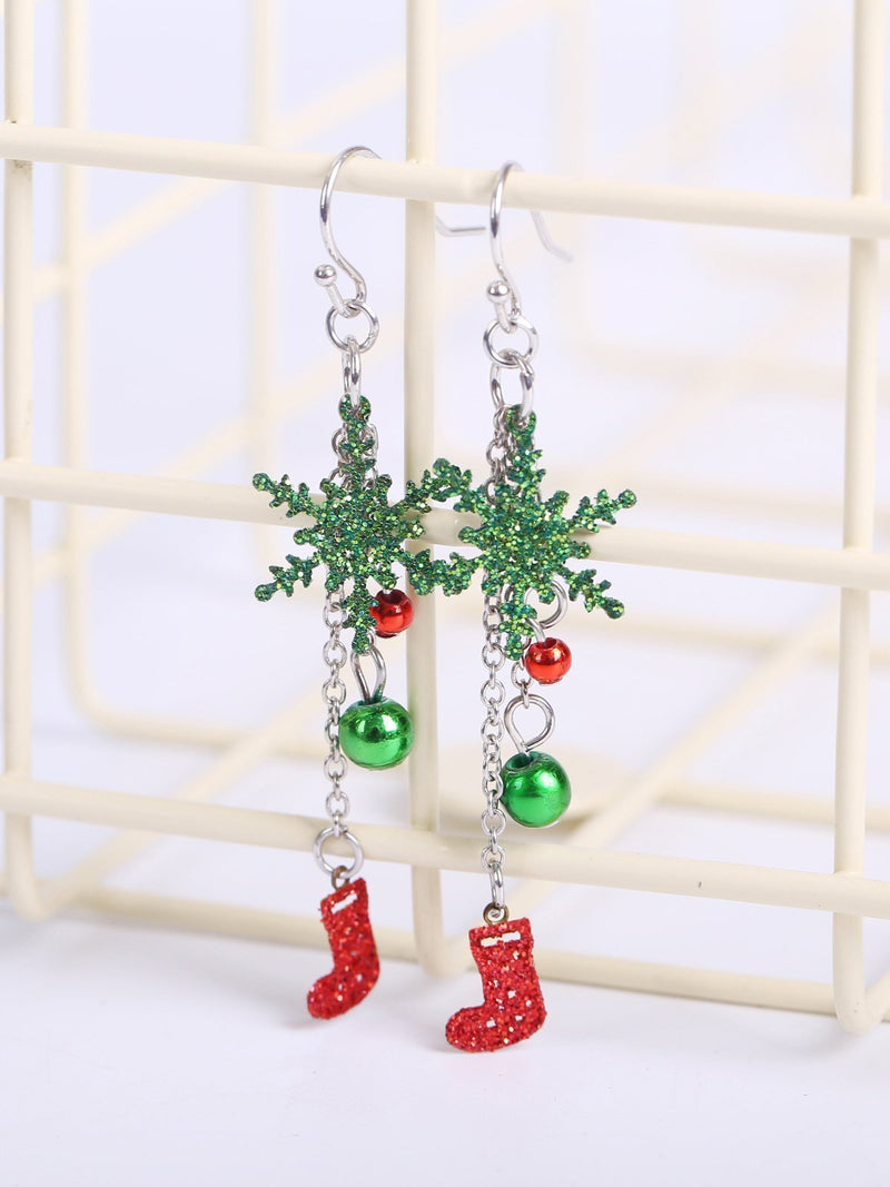 Christmas Sprinkle Onion Hollow Snowflake Earrings