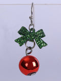 Sprinkled Green Onion Christmas Earrings