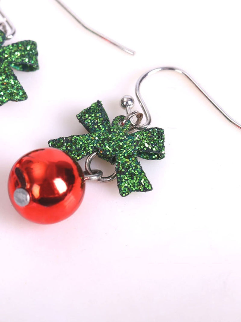 Sprinkled Green Onion Christmas Earrings