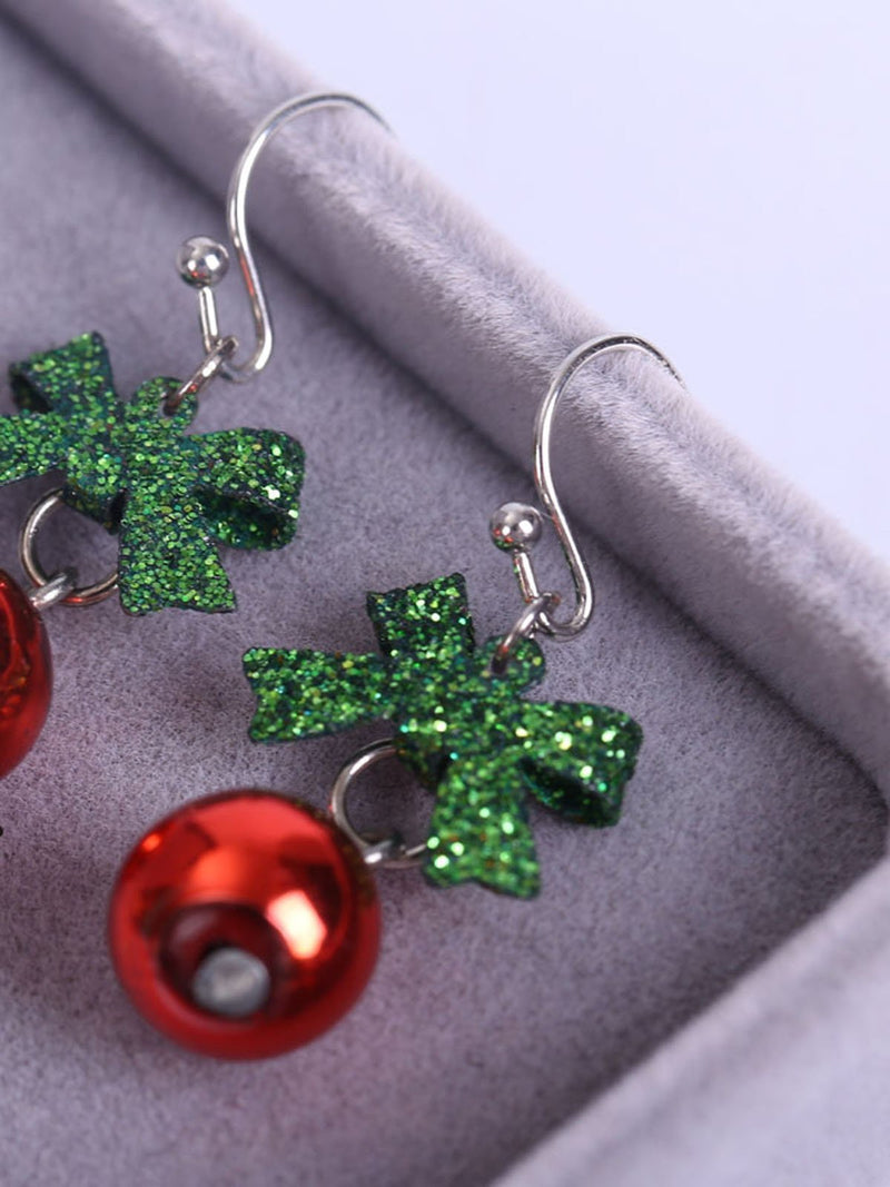 Sprinkled Green Onion Christmas Earrings