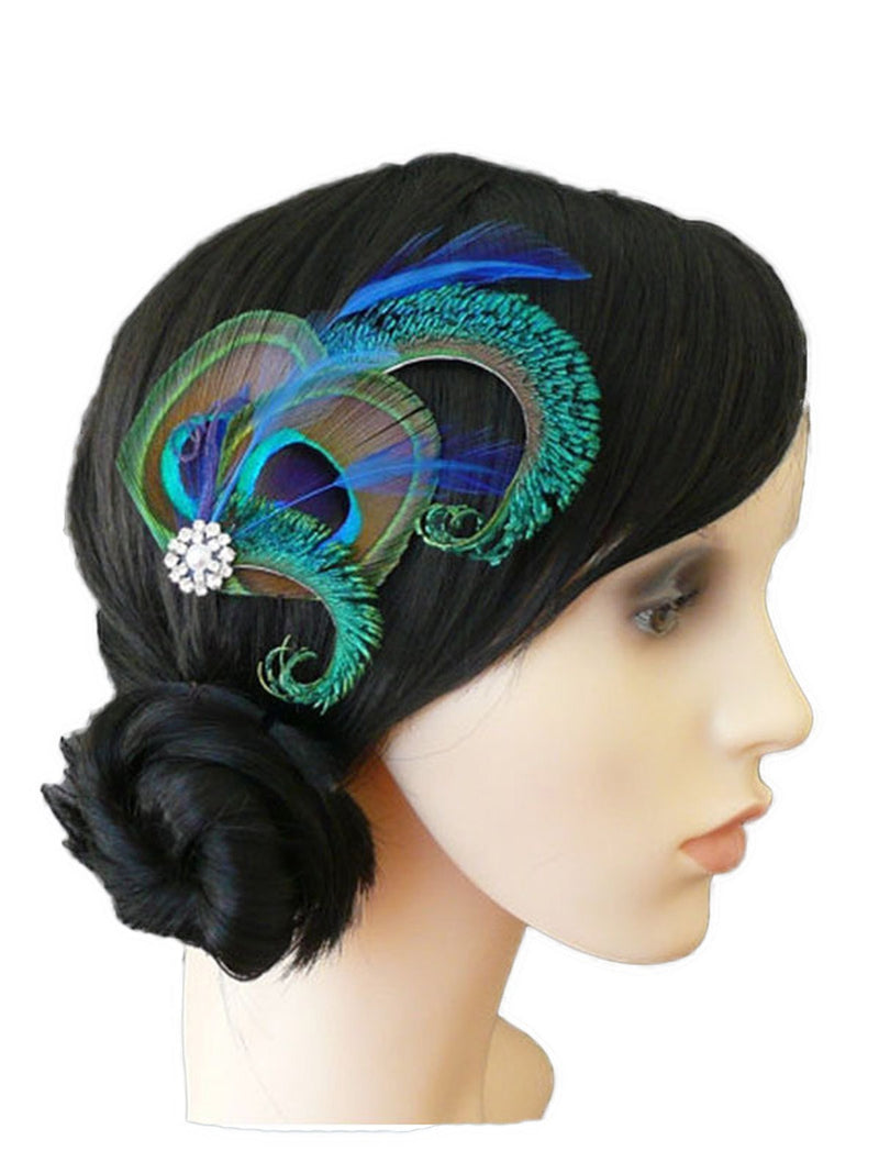 Peacock Feather Clip Table Dance Hair Accessories