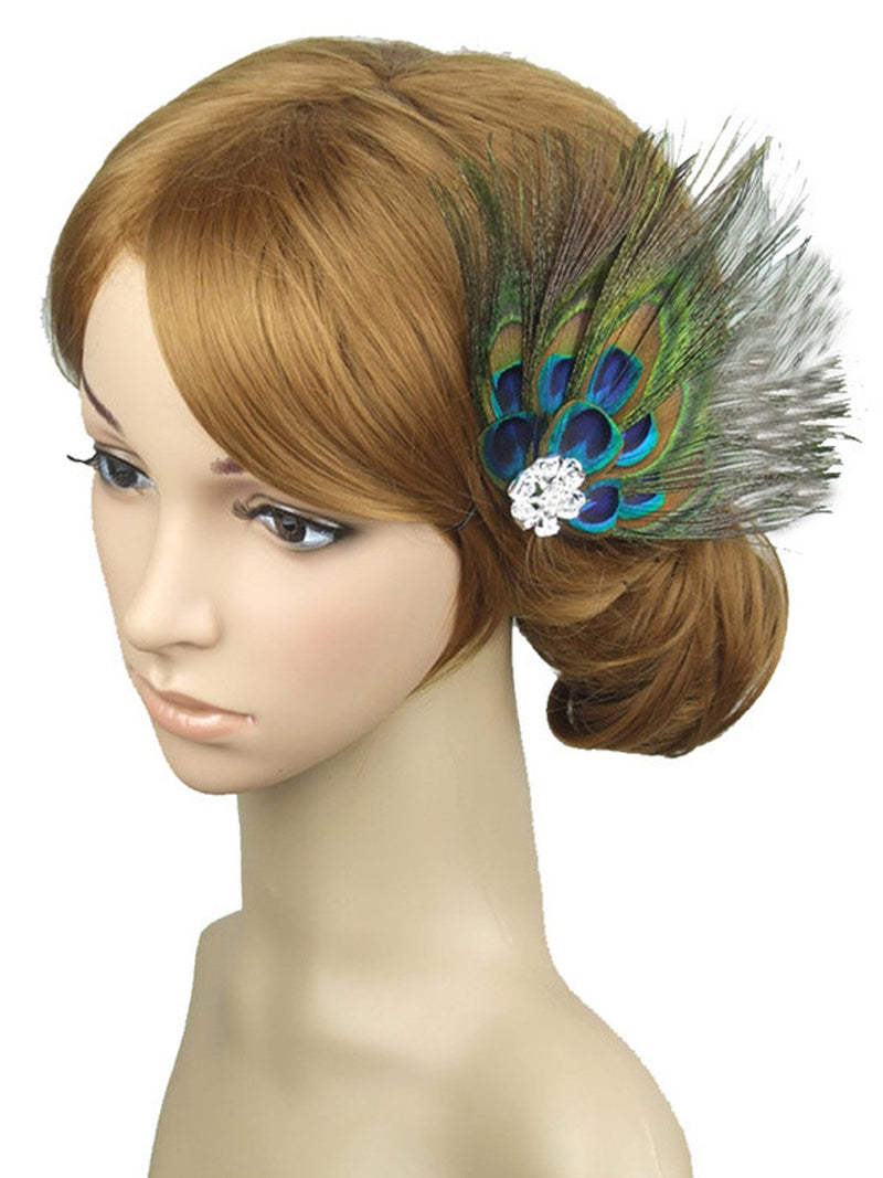 Peacock Feather Bride Stage Show Hair Accessories