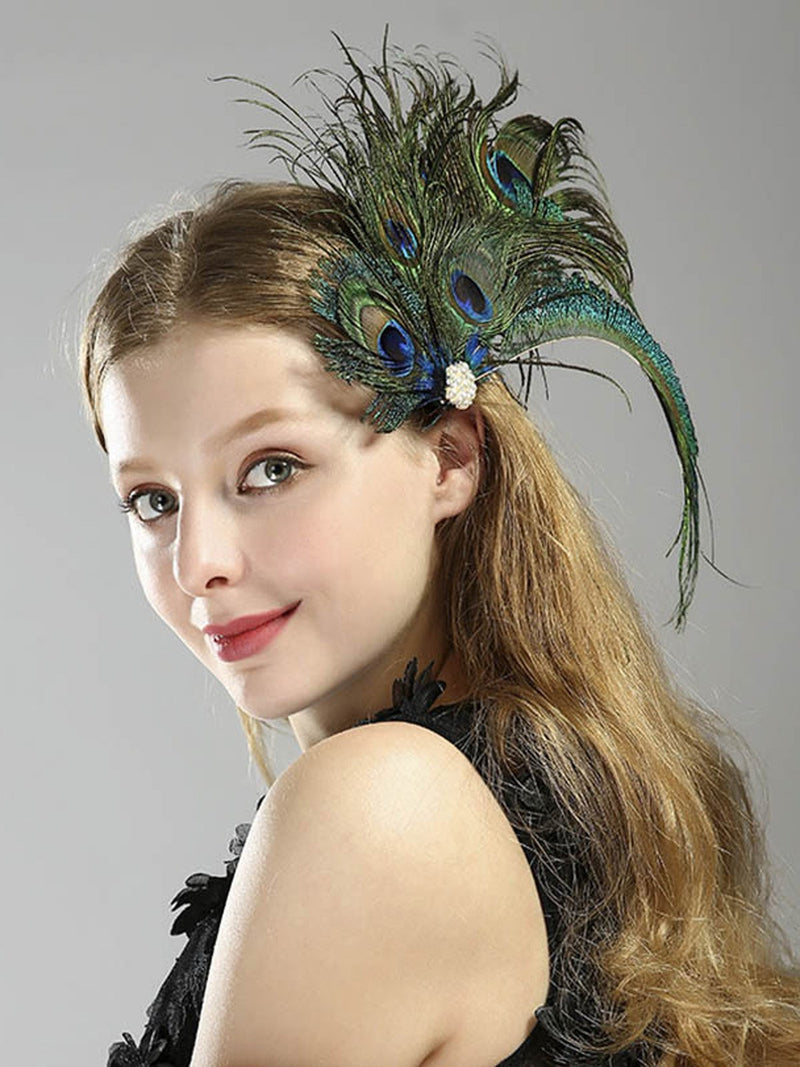 Bride Peacock Feather Hair Clip