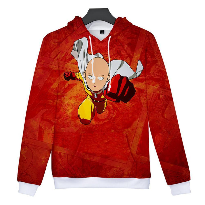 One Punch Man Hoodies - Saitama Drawstring Pullover Hooded Sweatshirt CSSO058