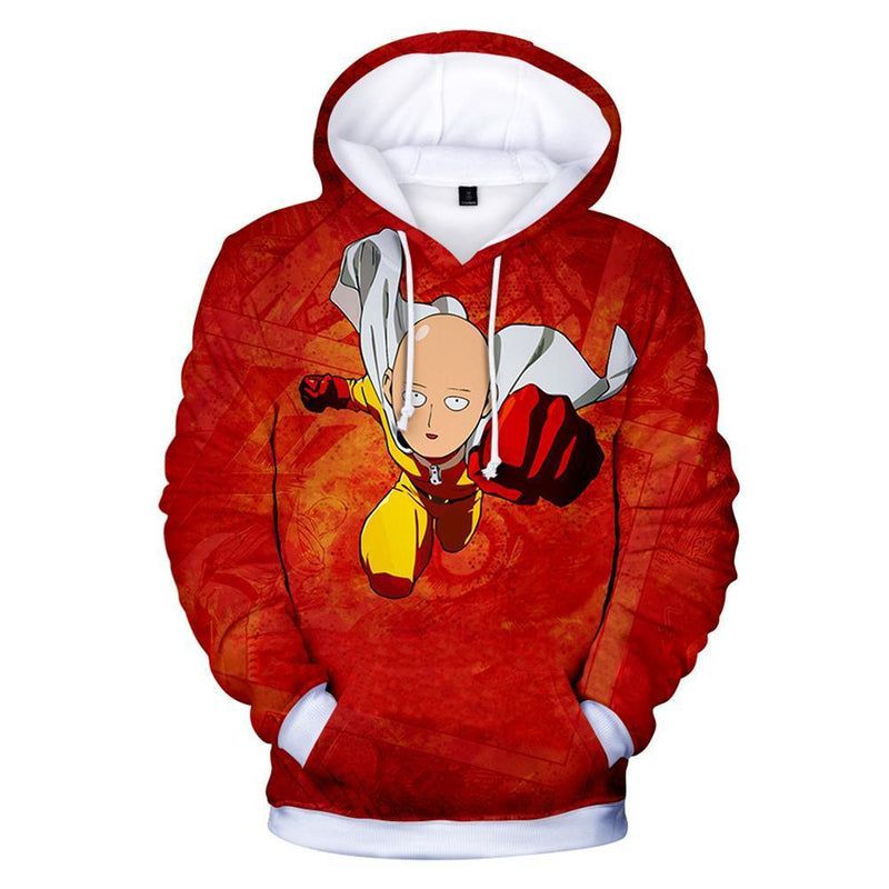One Punch Man Hoodies - Saitama Drawstring Pullover Hooded Sweatshirt CSSO058