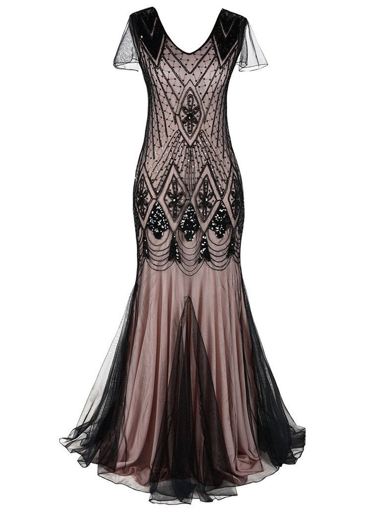 1920 Sequined Chiffon Dress