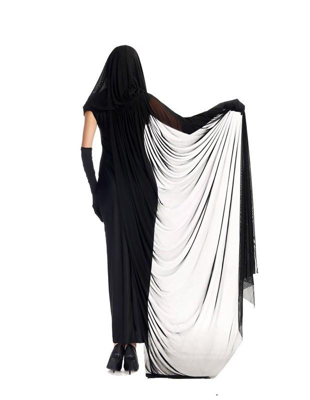 Black Witch Halloween Female Costume With Cloak