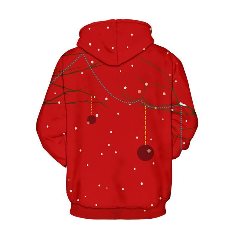 3D Print Hoodie - Reindeer Print Pullover Hoodie CSS008