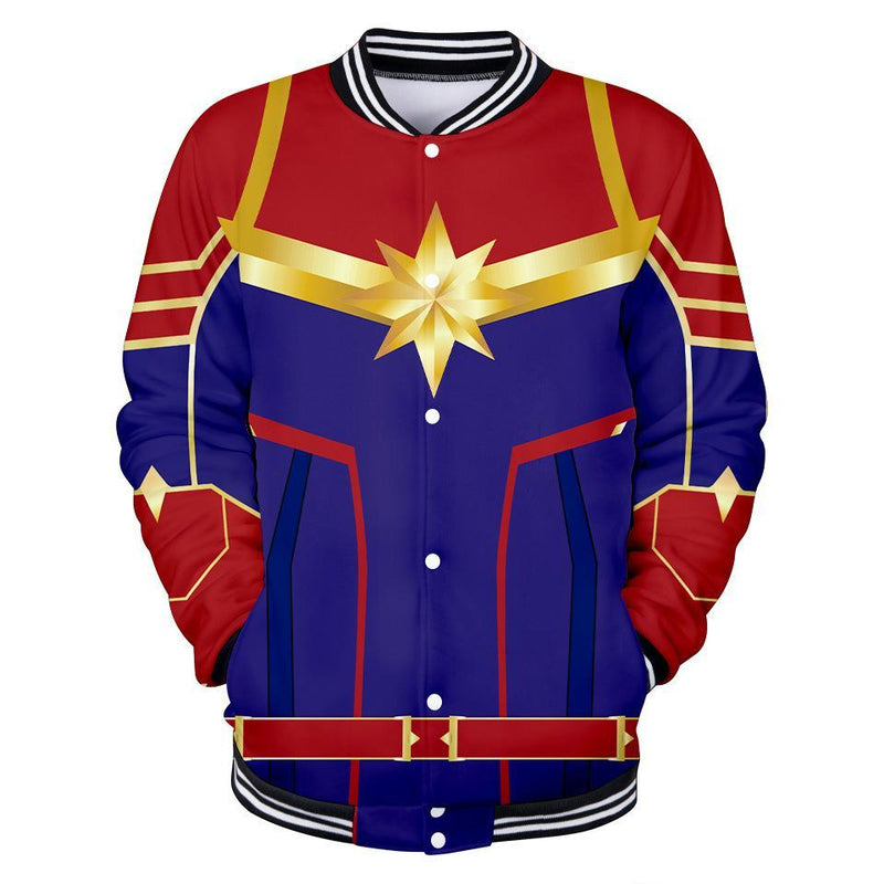 Captain Marvel Jacket - Carol Danvers Baseball Jacket CSOS907
