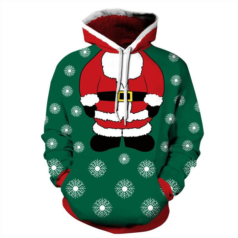 3D Print Hoodie - Christmas Santa Print Pullover Hoodie CSS010