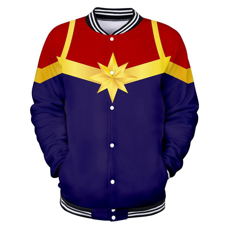 Captain Marvel Jacket - Carol Danvers Baseball Jacket CSOS910
