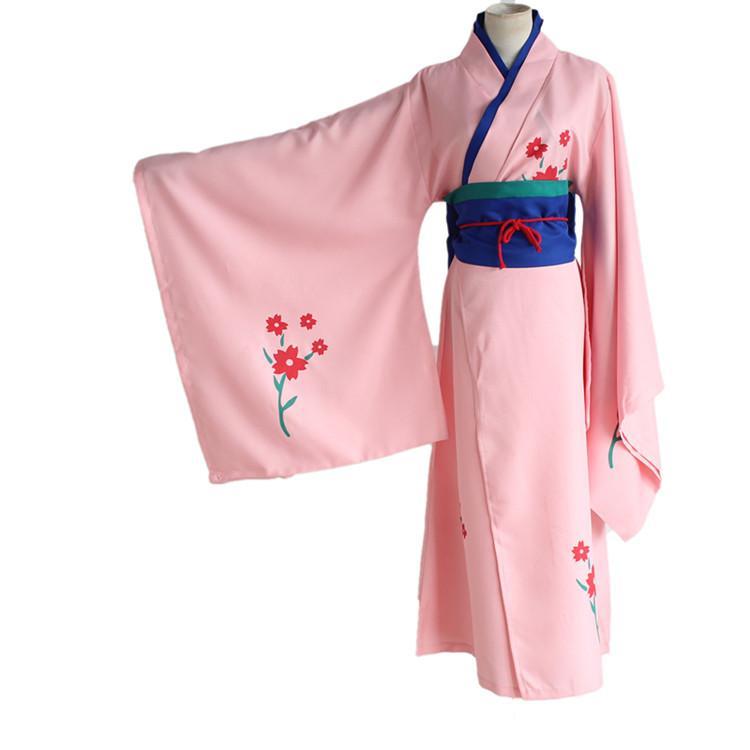 Gintama Cosplay - Shimura Tae (Kimono + Girdle + Lumbar Pad +  Waist Rope)