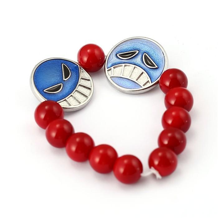 One Piece Bracelet Ace Red Beads