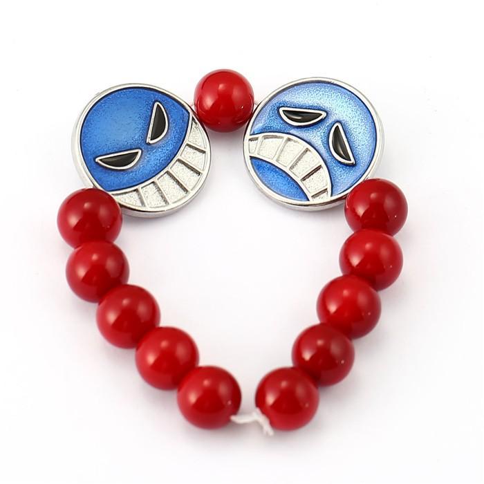 One Piece Bracelet Ace Red Beads